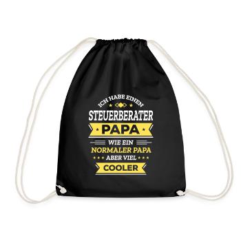 STEUERBERATER PAPA: COOL, EINZIGARTIG, VATERTAG - Turnbeutel - Schwarz - Vorne