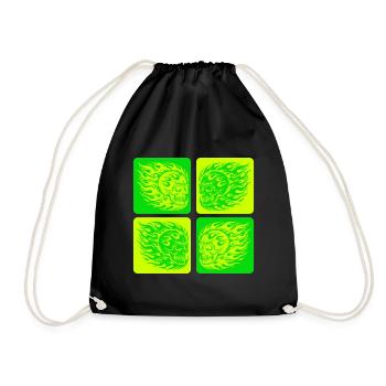 Crâne enflammé – Style motard et rocker - Sac de sport léger - noir - Devant