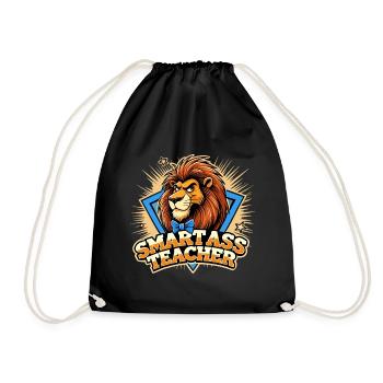 Know-it-All Clever Teacher Leo Funny Gift - Drawstring Bag - black - Front