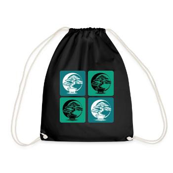 Bonsai Yin Yang - Drawstring Bag - black - Front
