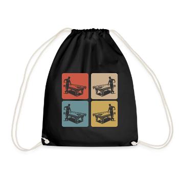 Vintage Billiards Player - Drawstring Bag - black - Front