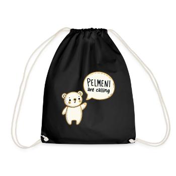 Pelmeni rufen süßer Bär Gold Geschenk - Turnbeutel - Schwarz - Vorne