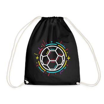 Fußball Ball Zeichnung - Turnbeutel - Schwarz - Vorne
