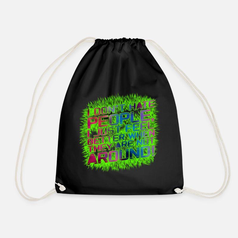 I dont hate people - Turnbeutel - Schwarz
