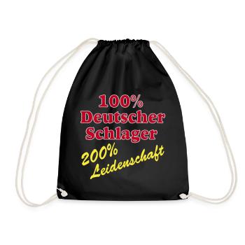 Schlager Party , Schlager Musik , Schlager 100% - Turnbeutel - Schwarz - Vorne