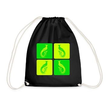 Eleganter Fasanenvogel – Natur trifft Kunst - Turnbeutel - Schwarz - Vorne