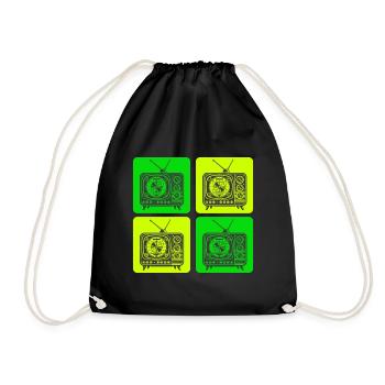 Télévision rétro – Classiques vintage - Sac de sport léger - noir - Devant