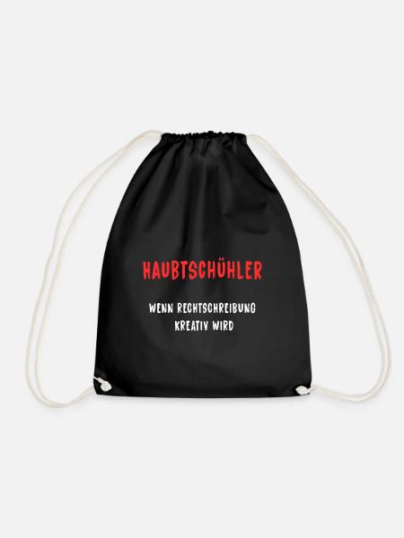 Haubtschühler – Kreative Rechtschreibung - Turnbeutel - Schwarz