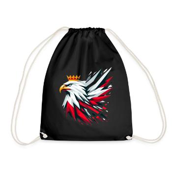 Poland Polska Eagle Flag Flag Geometry Gift - Drawstring Bag - black - Front