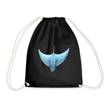 Ray Ocean Motif Sea Lover - Drawstring Bag - black - Front