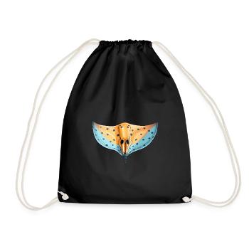 Ray Ocean Motif Sea Lover - Drawstring Bag - black - Front