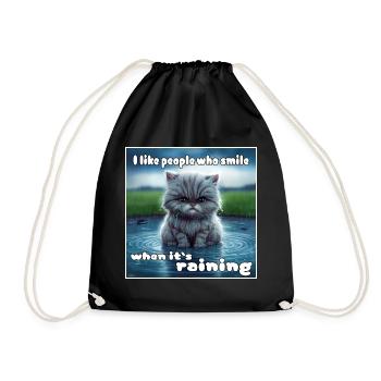 Chat sous la pluie - Sac de sport léger - noir - Devant