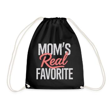 Mom's Real Favorite - Drawstring Bag - black - Front