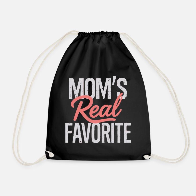 Mom's Real Favorite - Drawstring Bag - black