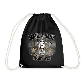 Endlich Mama Baby Bekommen Humor Design - Turnbeutel - Schwarz - Vorne