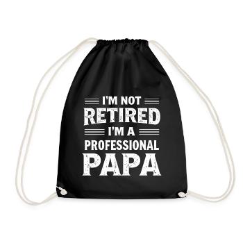 Professioneller Papa Kein Ruhestand Rente Rentner - Turnbeutel - Schwarz - Vorne
