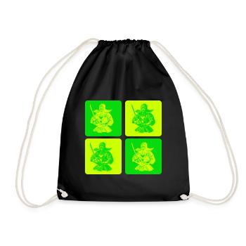 Pop Art Kendo Samurai - Turnbeutel - Schwarz - Vorne