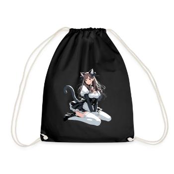 Chat Costume Belle Femme Cosplay Cadeau - Sac de sport léger - noir - Devant