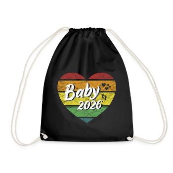 Bébé 2026 nouveau-né grossesse rétro - Sac de sport léger - noir - Devant