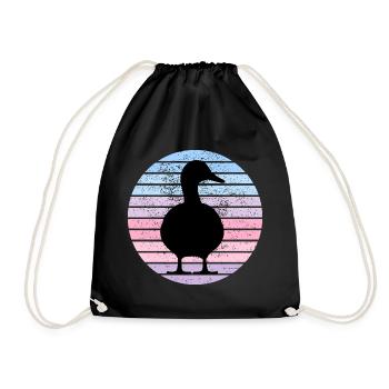 Vintage Duck - Turnbeutel - Schwarz - Vorne