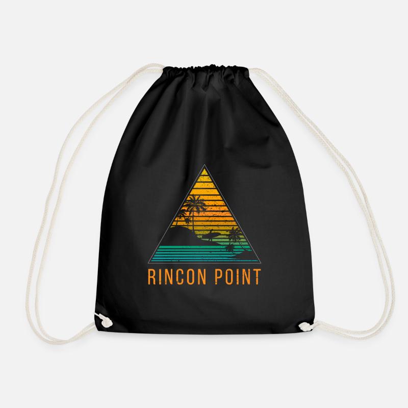 Rincon Point Surf - Drawstring Bag - black