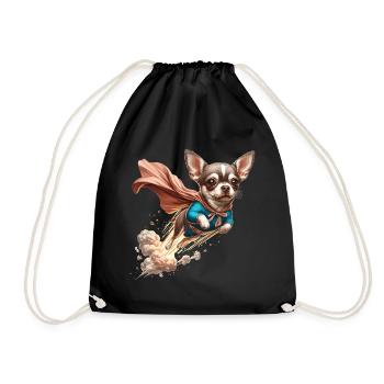 Super chien Chihuahua héros Cape Chi Chis cadeau - Sac de sport léger - noir - Devant