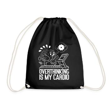 Overthinking is my Cardio – Brain on Fire - Turnbeutel - Schwarz - Vorne
