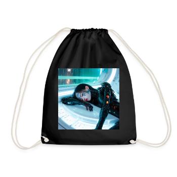 N-dless Nights : Fille cyberpunk endormie - Sac de sport léger - noir - Devant