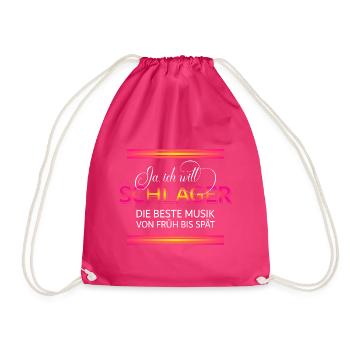 Schlager Ja ich will - Turnbeutel - Fuchsia - Vorne