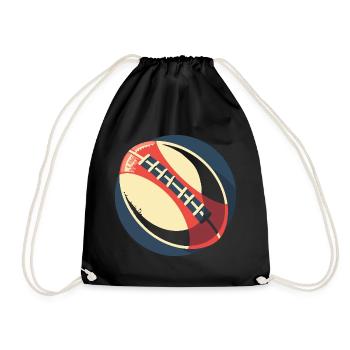 Graphique du ballon de rugby - Sac de sport léger - noir - Devant