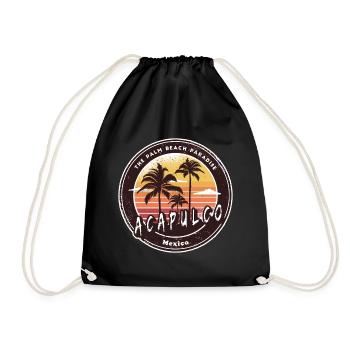 Acapulco Mexiko Palmen Strand Design - Turnbeutel - Schwarz - Vorne
