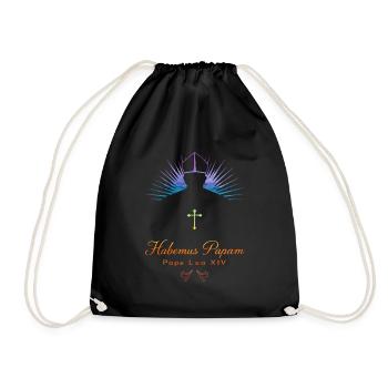 Pope Leo XIV – Beard Papam Spectrum Blessing - Drawstring Bag - black - Front