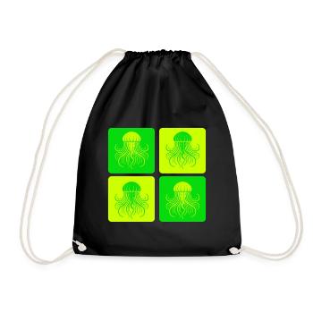 Jellyfish – Minimal Ocean Art - Drawstring Bag - black - Front