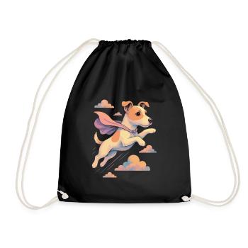 Super Dog Jack Russell Terrier Jacky Gift - Drawstring Bag - black - Front