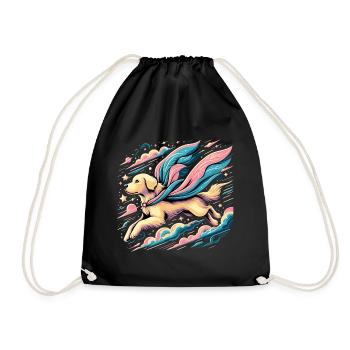 Super chien Golden Retriever Goldie Cape cadeau - Sac de sport léger - noir - Devant