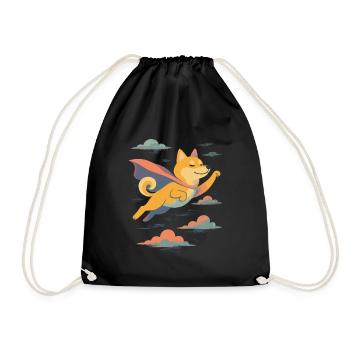 Super Dog Shiba Inu Hero Cape Cape Cadeau - Sac de sport léger - noir - Devant