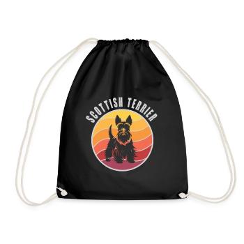 Vintage Scottish Terrier Sunset - Turnbeutel - Schwarz - Vorne