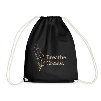Breath Create Feather Lightness - Drawstring Bag - black - Front