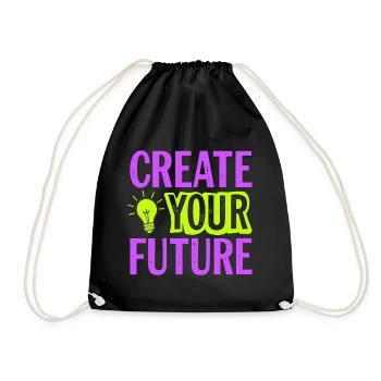 Create Your Future Light Bulb - Drawstring Bag - black - Front