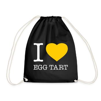 I LOVE EGG TART - Drawstring Bag - black - Front