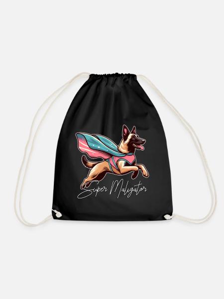 Super Mali Belgischer Schäferhund Cape Geschenk - Turnbeutel - Schwarz