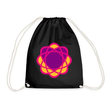 Heart Mandala Yoga Wedding Love Symbol Purple Pink - Drawstring Bag - black - Front