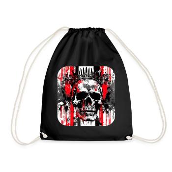 Crown Head Graffiti Skull - Drawstring Bag - black - Front
