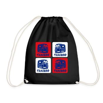 Thailand Tuk Tuk Design - Drawstring Bag - black - Front