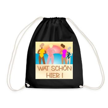 FRAUEN STRAND SONNENUNTERGANG - Turnbeutel - Schwarz - Vorne