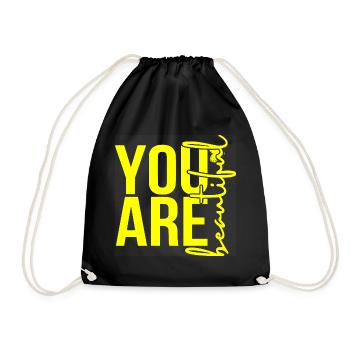 You Are Beautiful - Yellow - Turnbeutel - Schwarz - Vorne