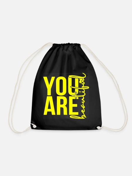 You Are Beautiful - Yellow - Turnbeutel - Schwarz