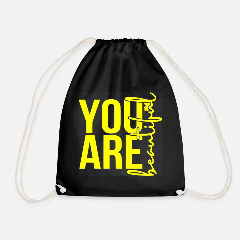 You Are Beautiful - Yellow - Turnbeutel - Schwarz