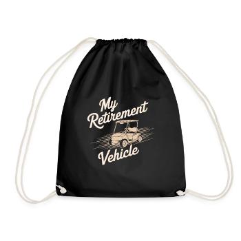 Ruhestand Golf Cart Fahrt für Mama & Papa - Turnbeutel - Schwarz - Vorne