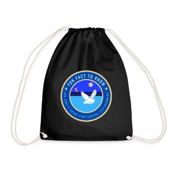 An owl's head can swivel 270 degrees - Drawstring Bag - black - Front
